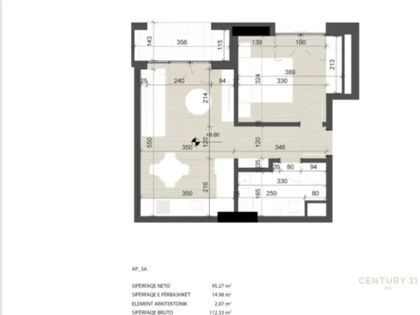 Tirane, shes apartament 1+1+Aneks+Ballkon Kati 3, 112 m² 292.058 € (Rruga Him Kolli)