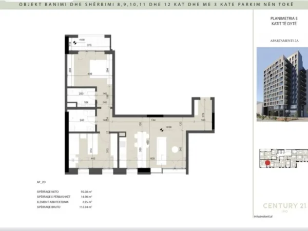 Tirane, shes apartament 2+1+Aneks+Ballkon Kati 2, 113 m² 293.644 € (Him kolli)