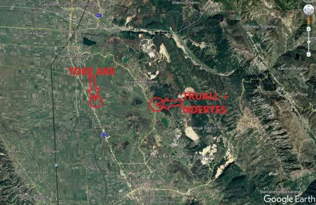 Shitet Toke Are 3,500 m², Truall 250 m² + Ndertese 45 m², Cmimi Fillestar 2,736,000 Lekë, Borizan, Kruje