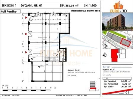 Tirane, shitet ambjent biznesi Kati 0, 261 m² 470.000 Euro (Selite)