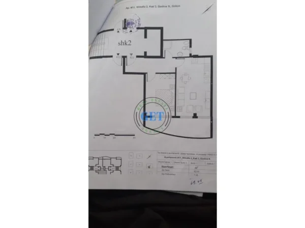 Durres, shitet apartament 1+1 Kati 3, 70 m² 71.000 € (Golem, Durres)