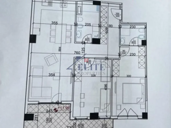 Tirane, shitet apartament 2+1+Ballkon Kati 7, 131 m² 190.385 € (Kompleksi Aura)