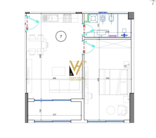 Golem, shitet apartament 1+1+Ballkon Kati 6, 72 m² 94.300 € (GOLEM)