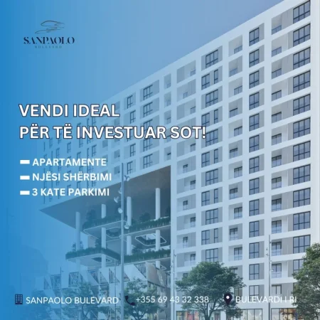 Tirane, shes apartament 1+1+Ballkon Kati 3, 1 m² (Jordan Misja -BULEVARDI I RI)