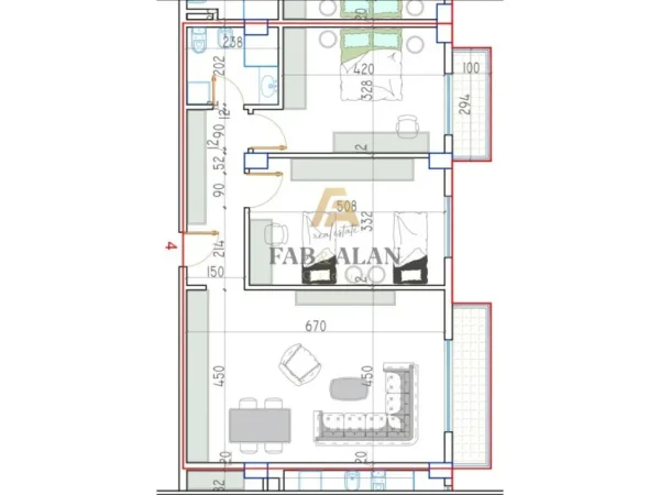 Tirane, shitet apartament 2+1 Kati 3, 104 m² 83.200 € (Bathore)