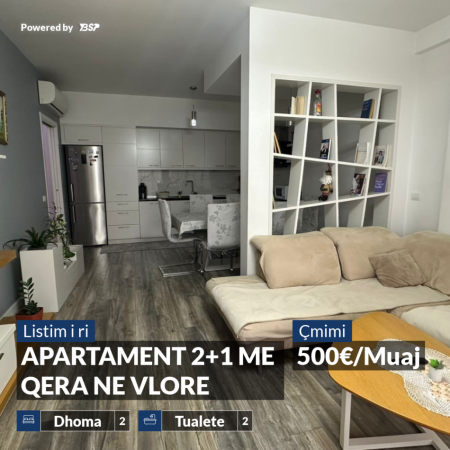 Vlore, jepet me qera apartament 2+1+Aneks+Ballkon , 500 € (LUNGOMARE)