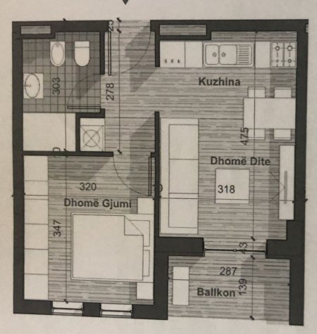 Tirane, shitet apartament 1+1 Kati 4, 53 m² 62.000 € (Kompleksi Univers City, Rruga Gryka e Kacanikut)