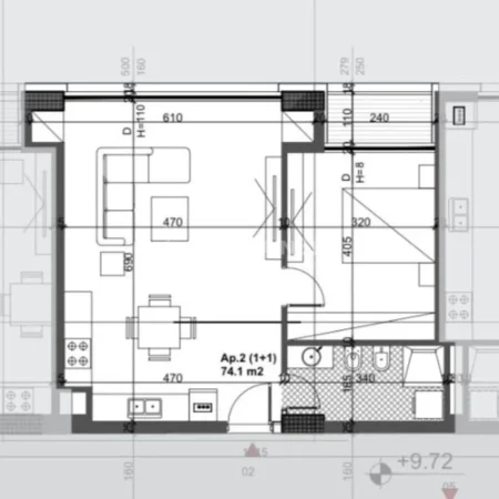 Tirane, Apartament 1+1 per shitje  Kati 3, 76 m² 105.000 € (Bulevardi Ri)