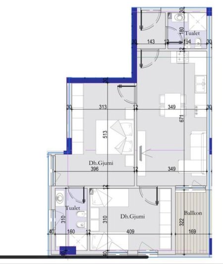 Tirane, shitet apartament 2+1+Ballkon Kati 5, 96 m² 106.000 € (Laprake)