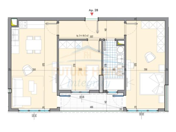 Tirane, shitet apartament 2+1 Kati 2, 96 m² 96.540 € (QTU)