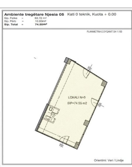 Tirane, shitet dyqan Kati 0, 74 m² 450.000 € (YZBERISHT)