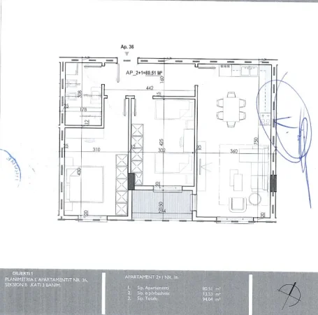 Tirane, shitet apartament 2+1+Ballkon Kati 3, 94 m² 64.000 € (Rruga Teuta Kamez)