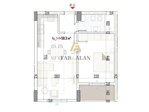 Tirane, shitet apartament 1+1 Kati 1, 69 m² 58.225 € (Kamez)