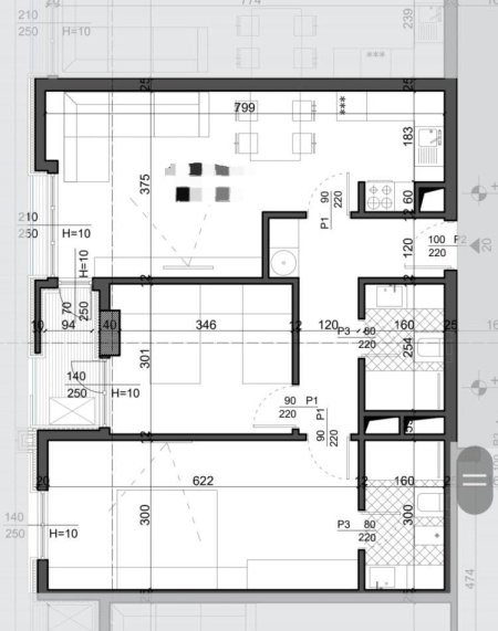 Tirane, shes apartament 2+1 Kati 4, 104 m² 141.000 € (ISH FUSHA E AVIACIONIT)