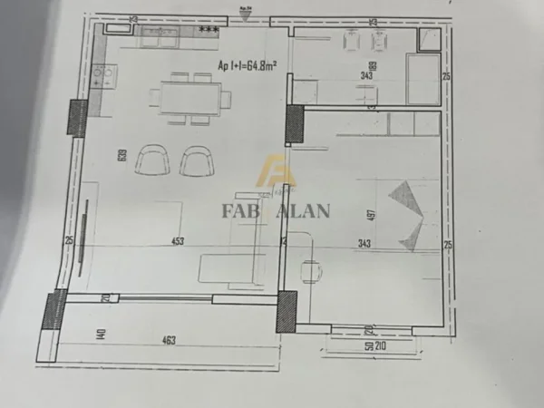 Tirane, shitet apartament 1+1 Kati 8, 75 m² 64.000 € (Kamez)