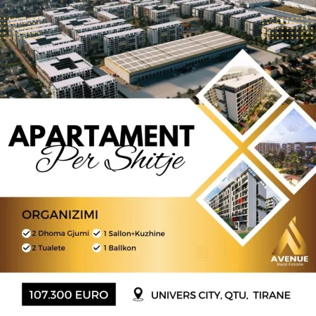 Tirane, shitet apartament 2+1+Ballkon Kati 3, 97 m² 107.300 € UNIVERS CITY