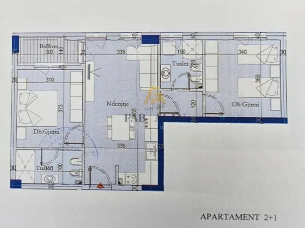 Tirane, shitet apartament 2+1+2 Kati 6, 87 m² 104.700 € (Laprake)