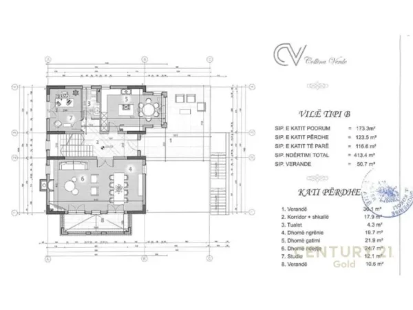 Tirane, shes Vile 3 Katshe Kati 3, 705 m² (Colina Verde)