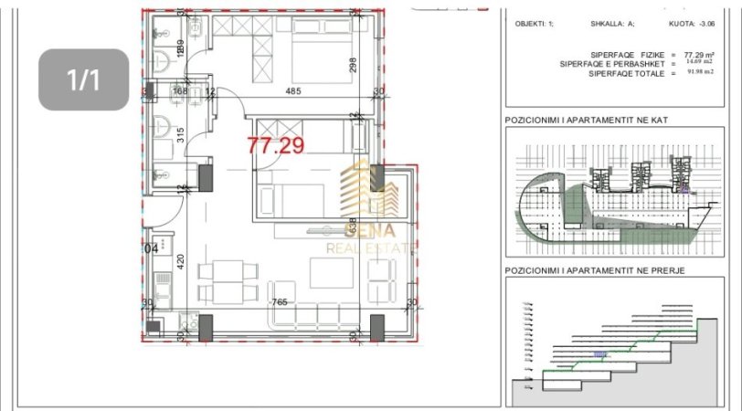 Tirane, shitet apartament 2+1 Kati 3, 92 m² 155.000 € (Rruga Zallit)