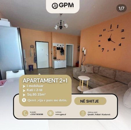 Shqiperi, shitet apartament 2+1 Kati 2, 80 m² 175.000 € (Qeret)