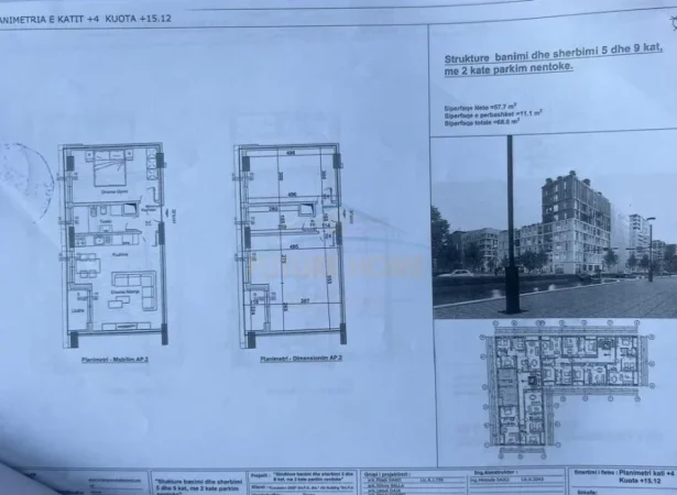 Tirane, shitet apartament 1+1 Kati 4, 69 m² 116.960 € (Bulevardi i Ri)