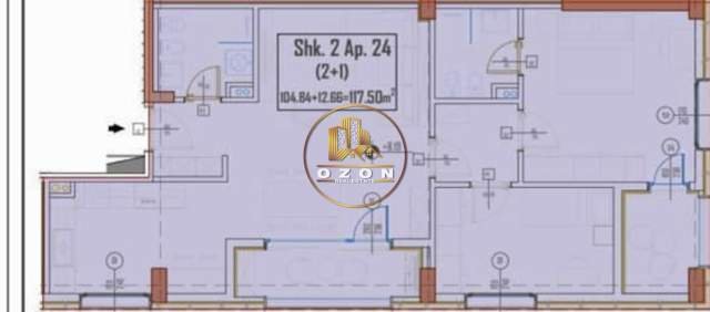 Tirane, shitet apartament 2+1+BLK Kati 2, 117 m² 117.500 Euro (Ish Sheshi Shqiponja)