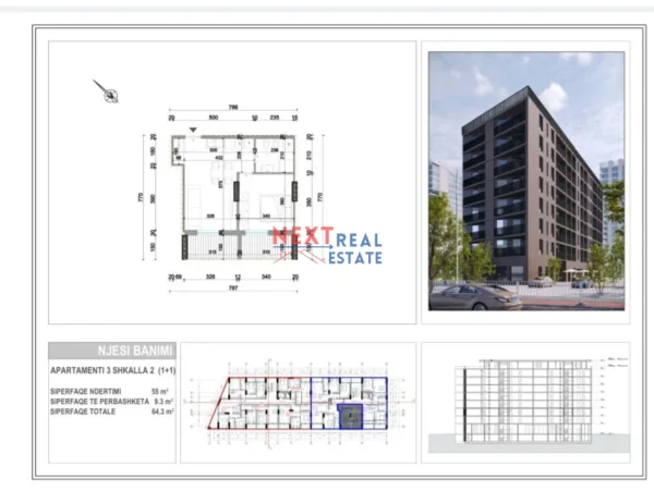 Vlore, shitet apartament 1+1+Ballkon Kati 6, 64 m² 96.450 € (BOLV OIL VLORE)