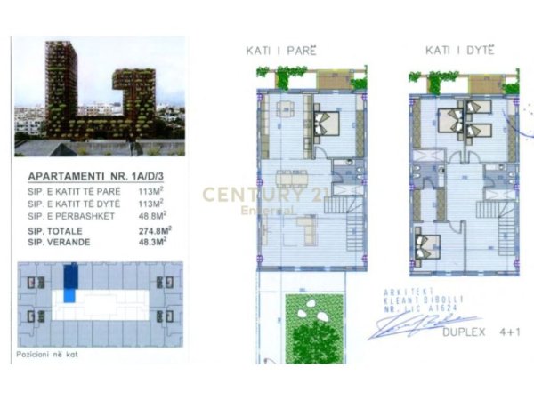 Tirane, jepet me qera apartament duplex Dublex Kati 1, 275 m² 3.000 € (Garden Building)