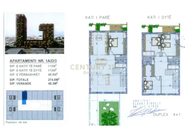 Tirane, jepet me qera apartament duplex Dublex Kati 1, 275 m² 3.000 € (Garden Building)