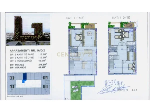 Tirane, jepet me qera zyre Kati 2, 276 m² 3.000 € (Garden Building)