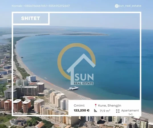 Shkoder, shitet apartament 1+1+Ballkon Kati 6, 71 m² 122.230 € (KUNE, SHENGJIN)