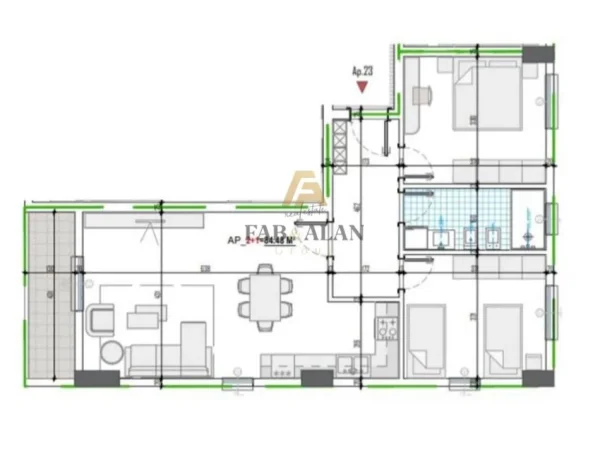 Tirane, shitet apartament 2+1 Kati 3, 99 m² 93.900 € (Paskuqan)