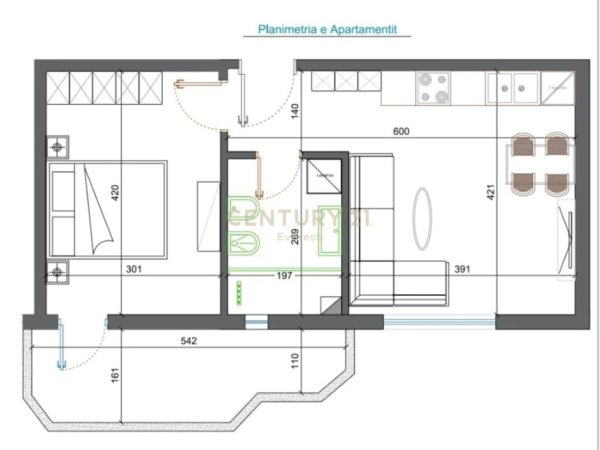 Tirane, shes apartament 1+1+Aneks+Ballkon Kati 10, 65 m² 165.000 € (Komuna e Parisit)