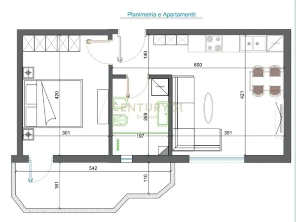 Tirane, shes apartament 1+1+Aneks+Ballkon Kati 10, 65 m² 165.000 € (Komuna e Parisit)