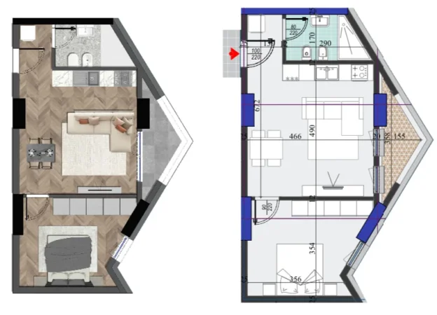 Tirane, shitet apartament 1+1+Ballkon Kati 3, 71 m² 114.240 € (Dritan Hoxha)