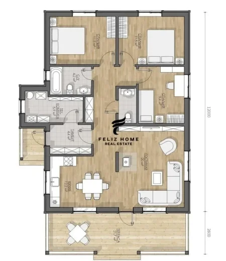 Tirane, jepet me qera apartament 2+1+Ballkon Kati 5, 97 m² 650 € (KOMUNA E PARISIT)