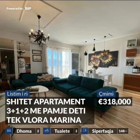 Vlore, shitet apartament 3+1+Aneks+Ballkon Kati 4, 148 m² 318.000 € (VLORA MARINA)