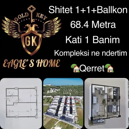 Durres, shes apartament 1+1+Ballkon Kati 1, 69 m² (qerret)