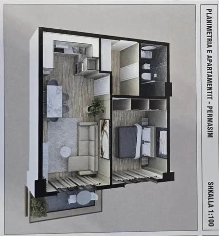 Durres, shes apartament 1+1+Ballkon Kati 1, 69 m² (qerret)