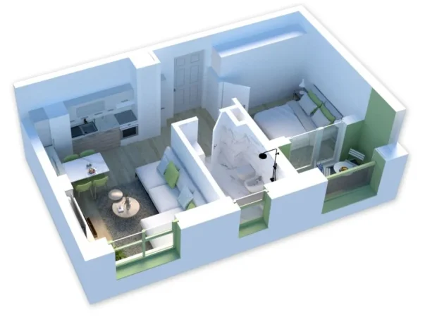 Tirane, shitet apartament 1+1+Ballkon 61 m² 89.000 € Per 1 muaj gati per banim