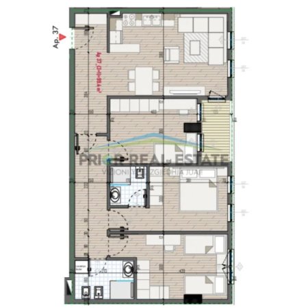 Tirane, shitet apartament 3+1+2+Ballkon Kati 5, 117 m² 105.300 € (Univers City)