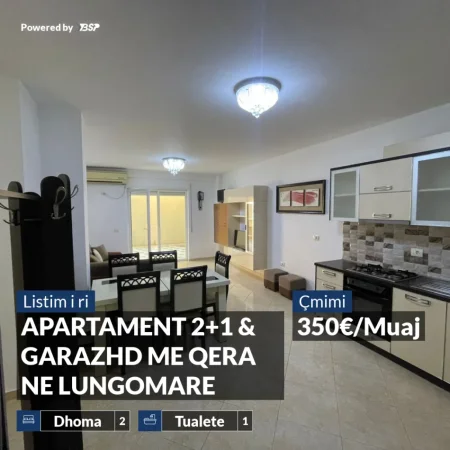 Vlore, jepet me qera apartament 2+1+Ballkon , 350 € (LUNGOMARE)