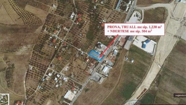 Fier, Mbrostar Ura Shitet Truall 1.230 m² dhe Ndertese 504 m² me siperfaqe totale 1,582 m², Cmimi Fillestar 35.280.000 Leke