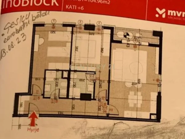 Tirane, shes apartament 2+1+Aneks+Ballkon Kati 6, 105 m² 142.000 € (Porcelan)