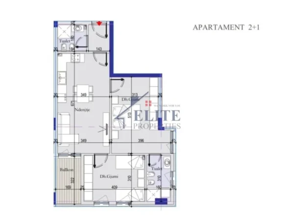 Tirane, shitet apartament 2+1+Ballkon Kati 3, 96 m² 115.560 € (Tirana Entry II)