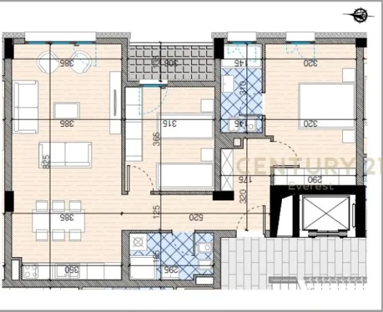 Tirane, shes apartament 2+1 , 113 m² 209.235 € (Tirana Trio Towers, Don Bosco)