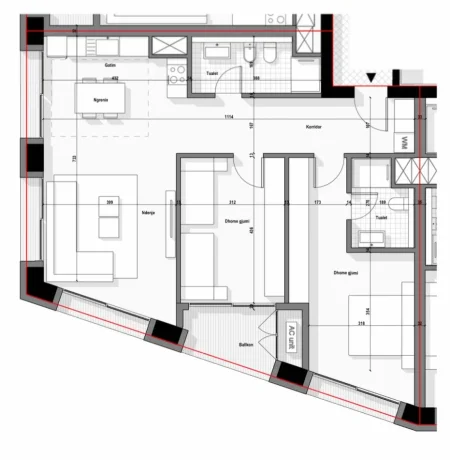 Tirane, shitet apartament 2+1+Ballkon Kati 18, 141 m² 352.500 € (Tirana Boulevard)