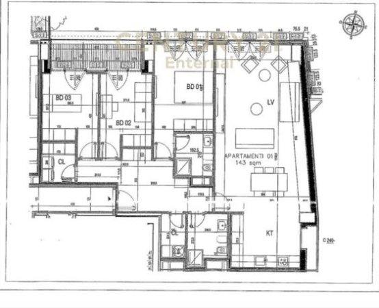Tirane, shes apartament 3+1+2 , 173 m² 607.000 € (Rr. Dervish Hima, Stadiumi Qemal Stafa)