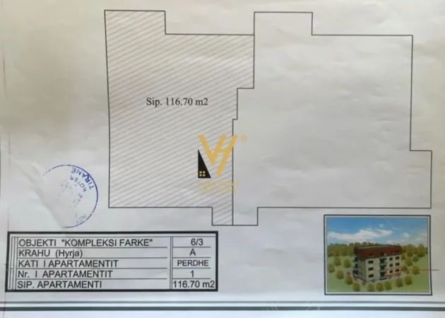Tirane, shitet apartament 2+1+Ballkon Kati 1, 116 m² 163.800 € (LIQENI I FARKES)