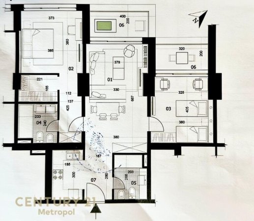 Tirane, shes apartament 2+1+2 , 148 m² 600.000 € (Downtown One Tirana, Rruga e Elbasanit)